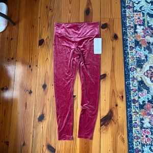 NWT Athleta size M Elation Velvet Tight in red / pink
